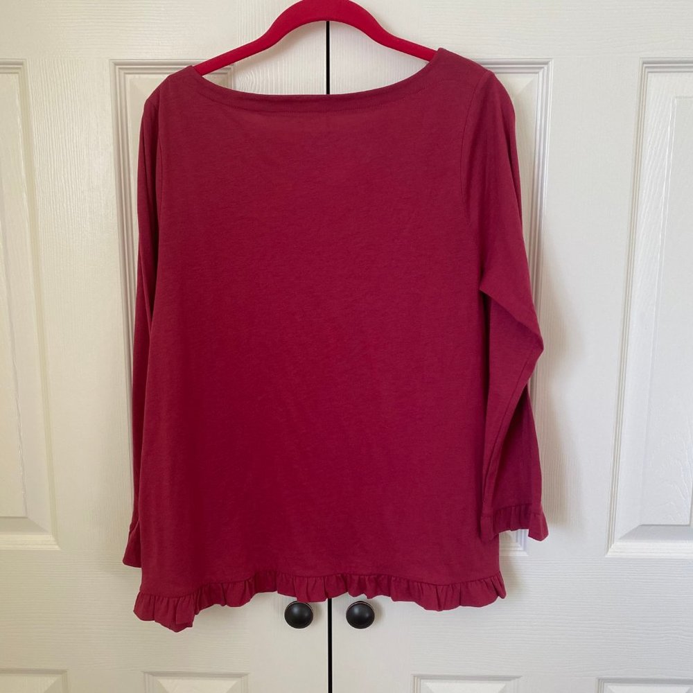 LOFT Ruffle Sleeve Tee - Picture 3 of 4